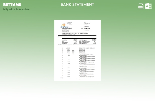 модерен стил САД SunTrust банка доказ за изјава за адреса шаблон ексел
